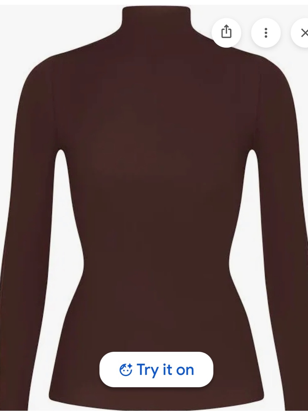 NikeSKMS NWT Weightless Long Sleeve Mock Neck - Dark Roast - Picture 6 of 7